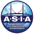 Blue circle with ASIA written across in a banner under a bridge and Asian Society for Innovation and Achievement (ASIA) logo (logo)
