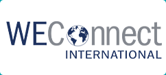 WEConnect with a globe as the o International (logo)