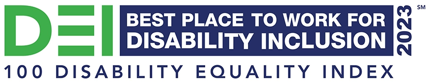 DEI 2023 Best Place to Work for Disability Inclusion badge. (logo)
