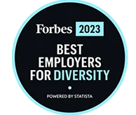 Round Forbes 2023 Best Employers for Diversity  (logo)