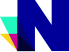 Capital N in blue with multicolor shadow and Generation Now logo (logo)