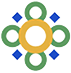 A series of layered circles making a compass-like pattern and HOLA logo (logo)
