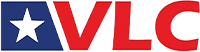 Blue rhombus with white star next to VLC logo (logo)