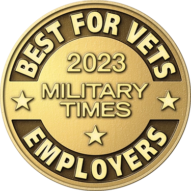 Best for Vets 2023 Military Times Employers badge. (logo)